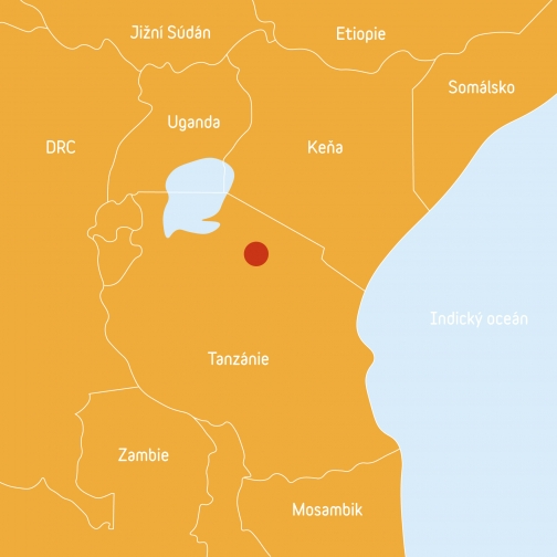 Mapa - Datoga, jezero Eyasi - Tanzánie - Planeta lidí