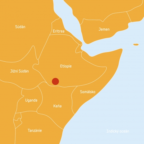 Mapa kmen Dizi, Jižní Etiopie - Planeta lidí
