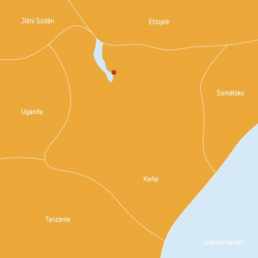 Mapa kmene El Molo, jezero Turkana - Planeta lidí