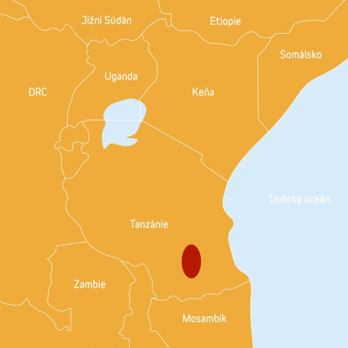 Map Mawanda tribe, NP Nyerere, Tanzánie - Planeta lidí